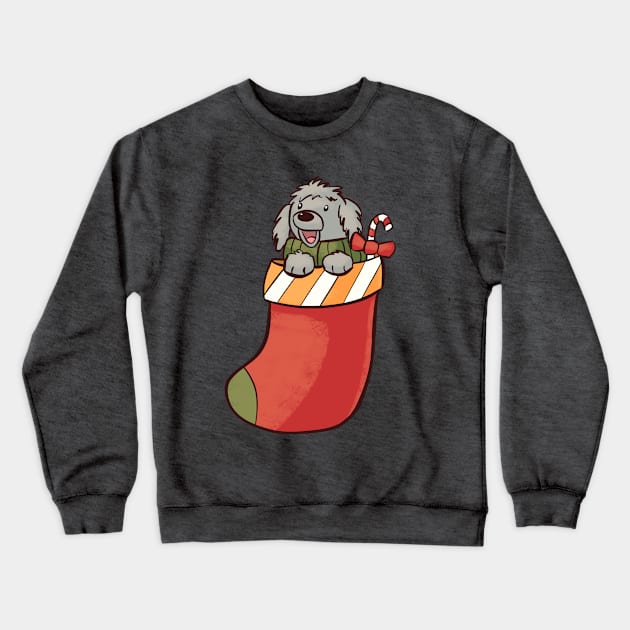 Christmas Stocking Dog X-Mas Pajama Who Loves Puppy In Socks Crewneck Sweatshirt by alcoshirts